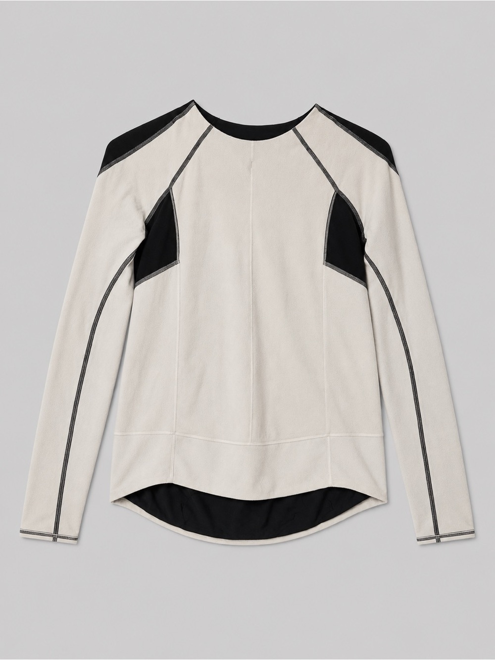 Lululemon Run Bold In The Cold Long Sleeve Polar Cream Black Top Size 4